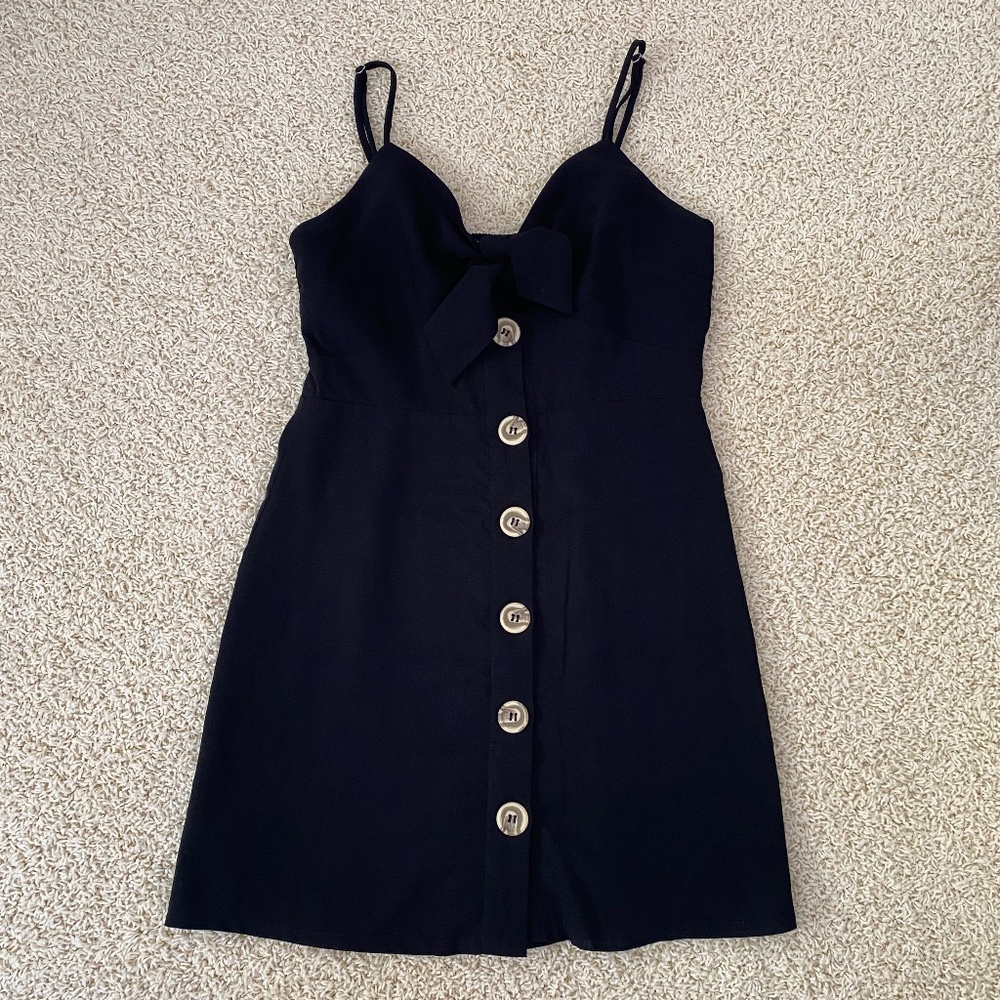 Black Button Up Mini Dress